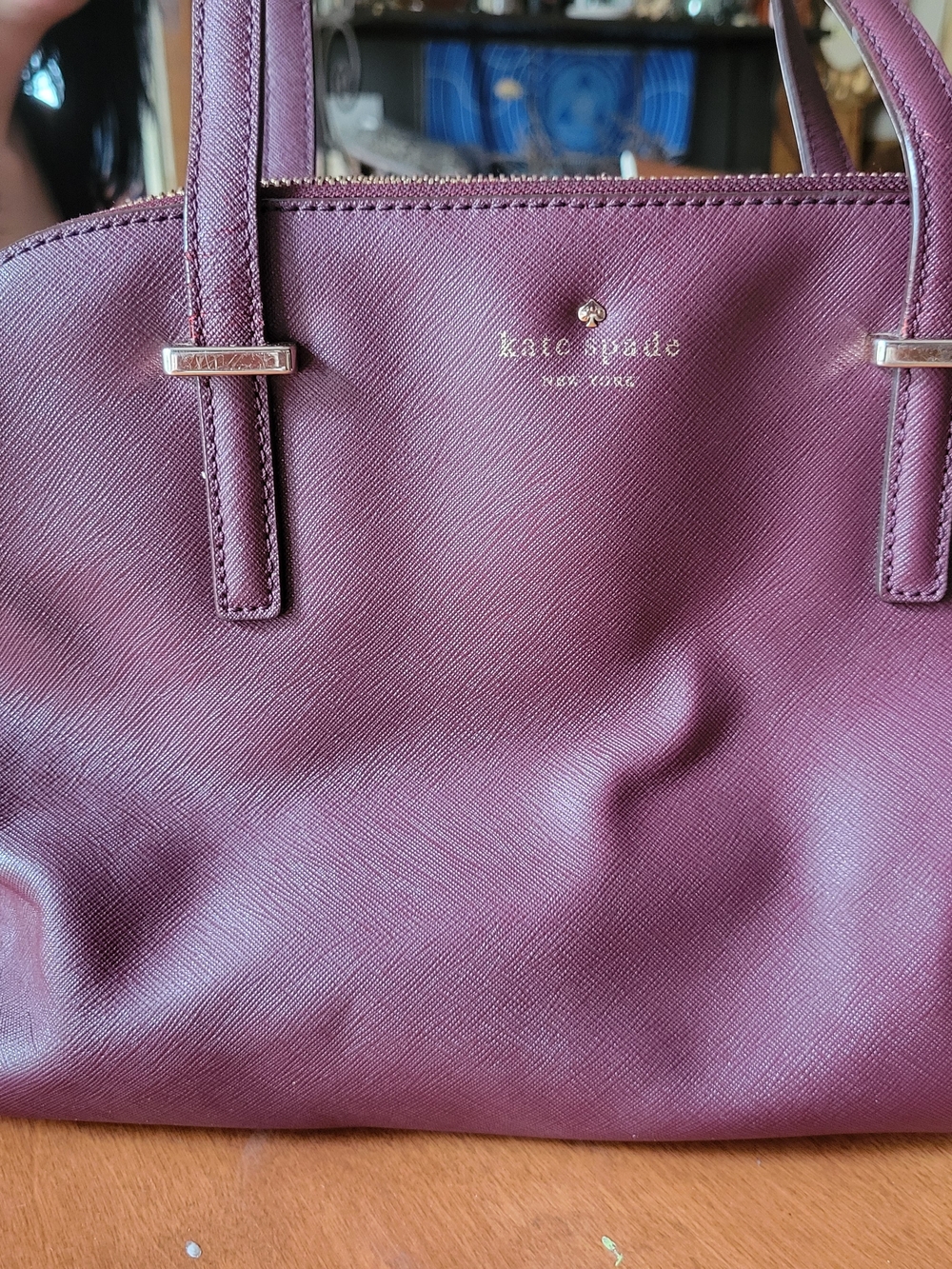 kate spade New York Plum Saffiano Leather Tote